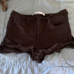 Black jean shorts
